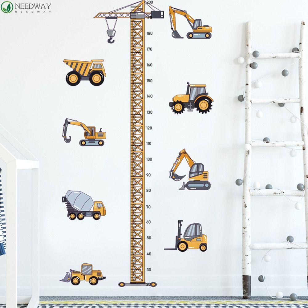 Needway Pengukur Tinggi Badan Stiker Dinding Berguna Indah Kendaraan Tk Stiker Dinding Tower Crane Baby Nursery Wall Decals