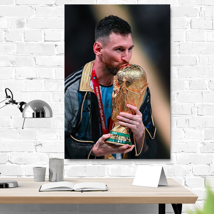 Poster Lionel Messi Argentina World Cup 2022 Winners Piala Dunia 8