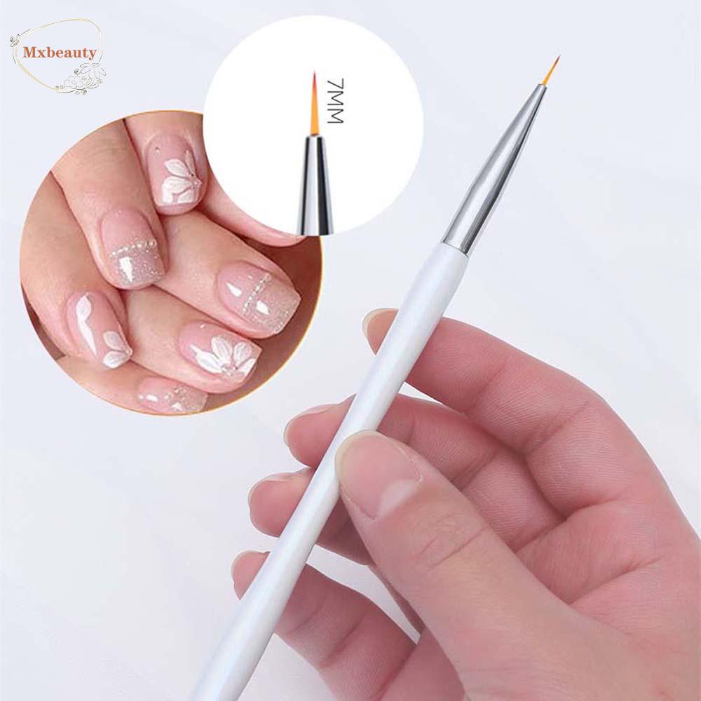 Mxbeauty Tarik Kawat Sikat Kuku Wanita Metal Gaya Punk Manikur Alat Ultra-Tipis Garis UV Gel Ekstensi Aksesoris Kuku Nail Painting Pen