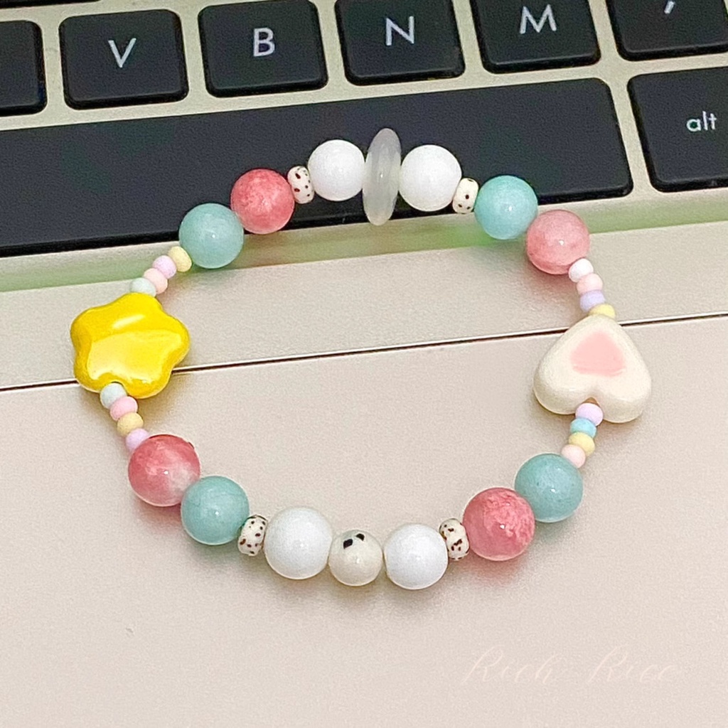 Diy Kartun Anak-Anak Gelang Putri Perempuan Jelly Warna Manik-Manik Bayi Lucu Gelang Mahasiswa Perhiasan Gelang Perhiasan