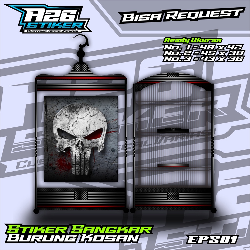 Stiker Sangkar Burung Sangkar Burung kotak,Burung Kacer, Pleci,Cucak Ijo,Dll Full Laminasi Anti Air.