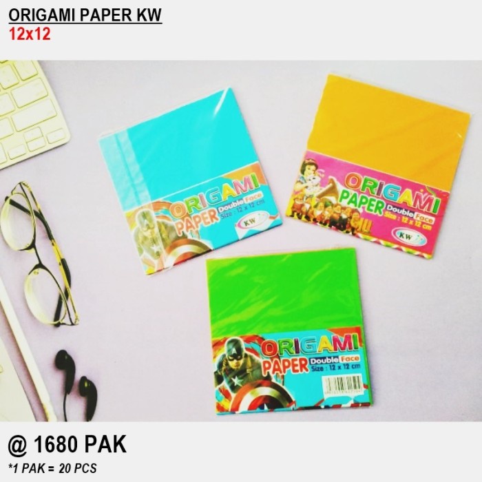 

KERTAS ORIGAMI 12 X 12 KERTAS LIPAT BENEFIT KERTAS WARNA 2 SISI ISI 20