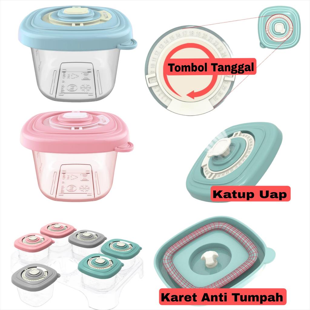 JM0059 (Isi 4 dan 6) Baby Food Container 120ML  Kotak Makanan Plastik PP Tempat Makan Bayi