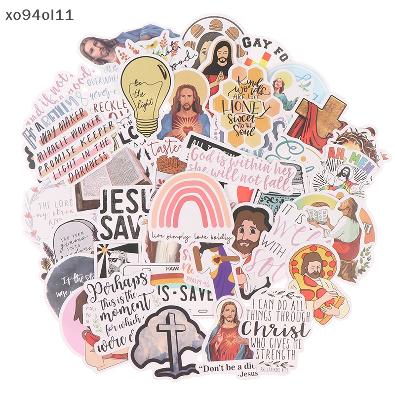 Xo 50Pcs Yesus Kristen Kartun Graffiti Laptop Stiker Decal OL