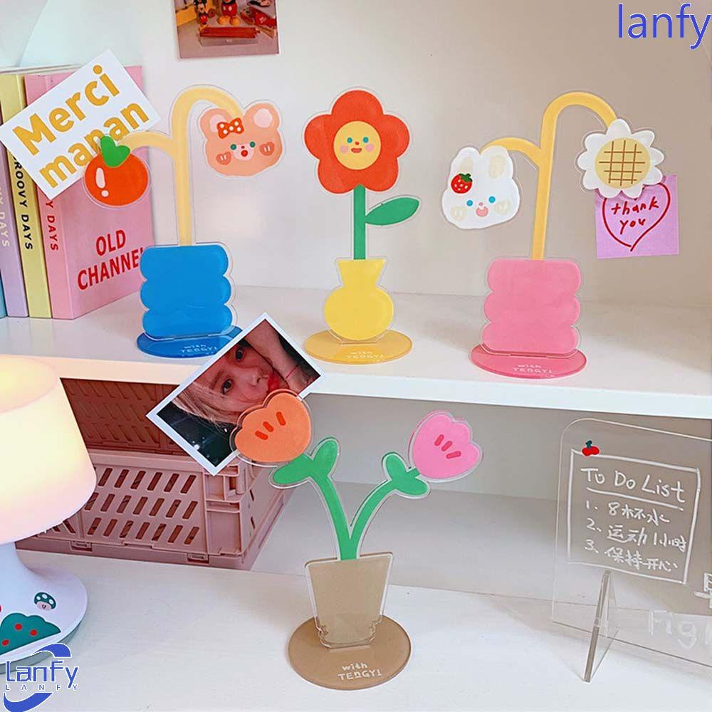 Lanfy Desktop Folder Pesan Kreatif Kawaii Nomor Meja Stand Dekorasi Desktop Klip Foto Multi-Fungsi Klip Pesan