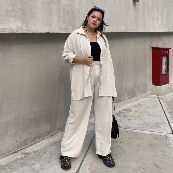 [Ms Daisy x Jourimanzky] Luxo Long Shirt With Cullotes / Set Panjang Wanita