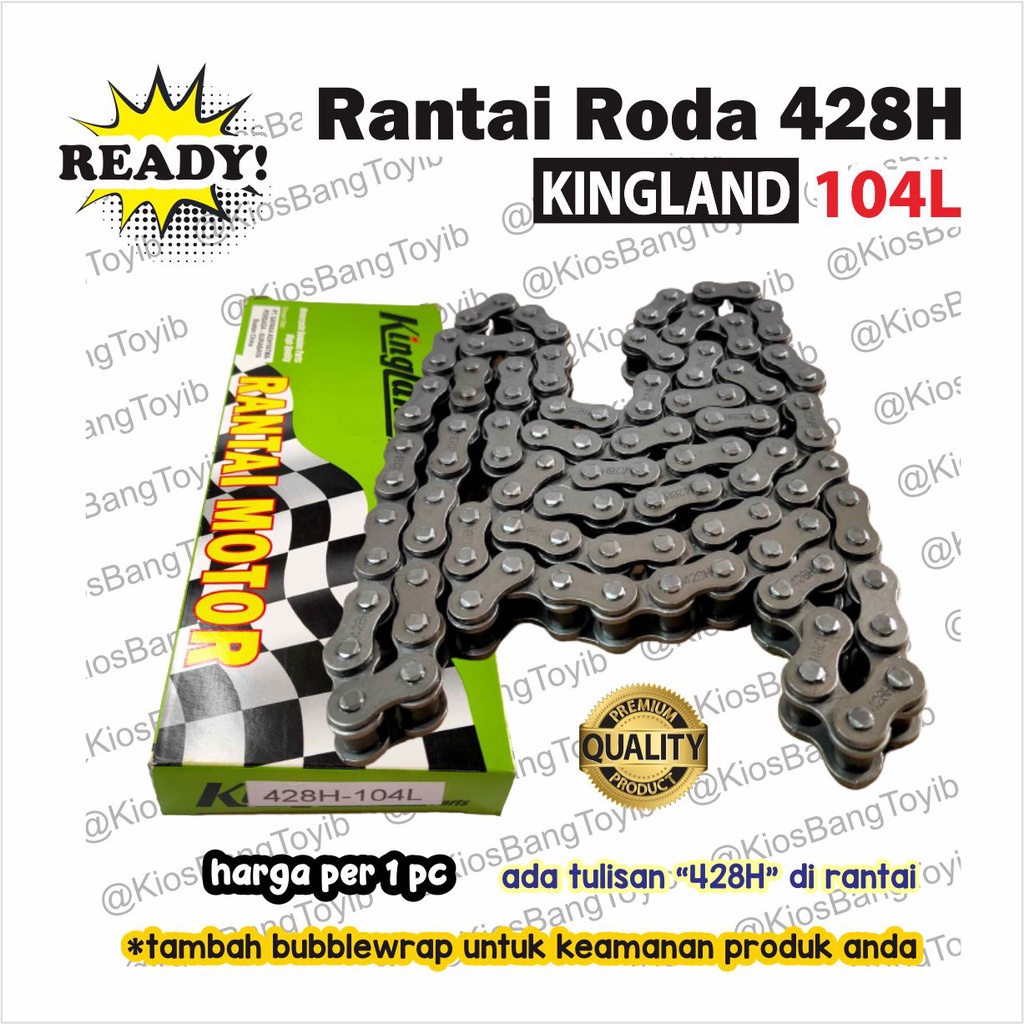 Rantai Sepeda Motor/ Rantai Roda Motor 428H - 104L (KINGLAND)