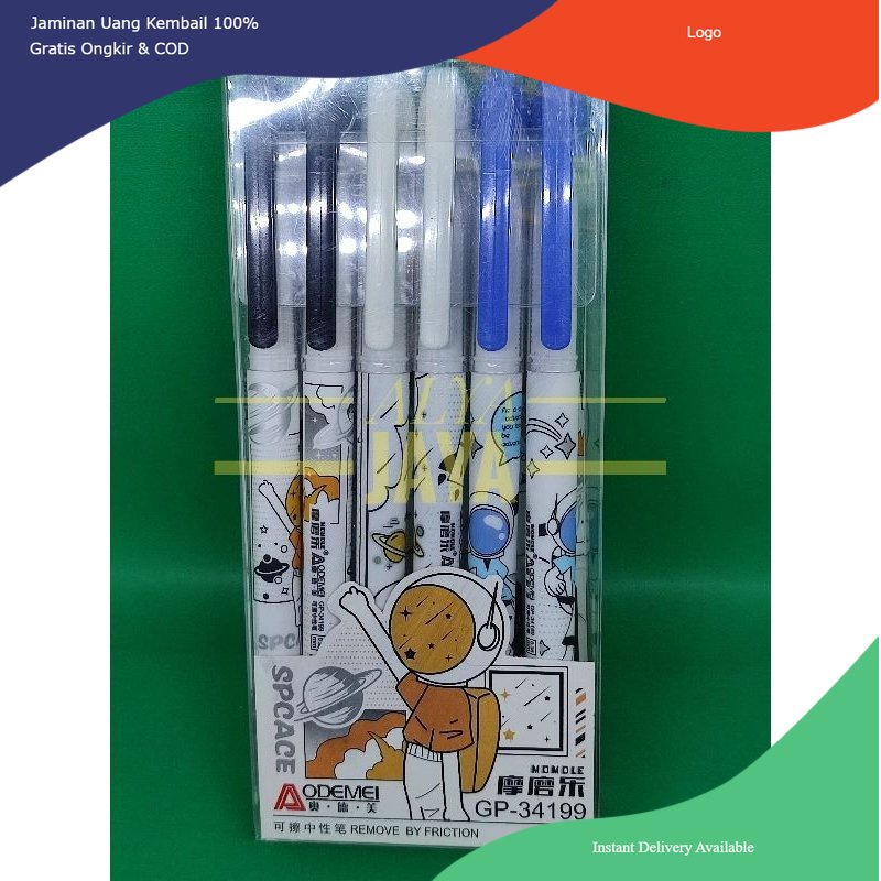 Pulpen Pena Ballpoin penghapus 1 Pack 12 Pcs