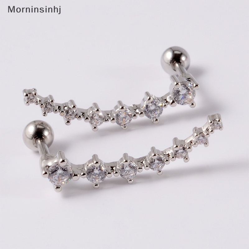 Mornin 1pcs Fashion Zirkon Anting Telinga Tulang Kuku Untuk Wanita Tulang Rawan Anting Spiral Stud Earring Tubuh Perhiasan Hadiah id