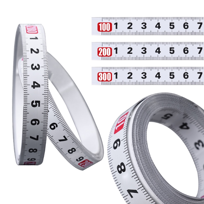 Self-adhesive Penggaris Meja Kerja Carbon Steel/Perekat Skala Metrik Tahan Lama Karat Measuring Tape