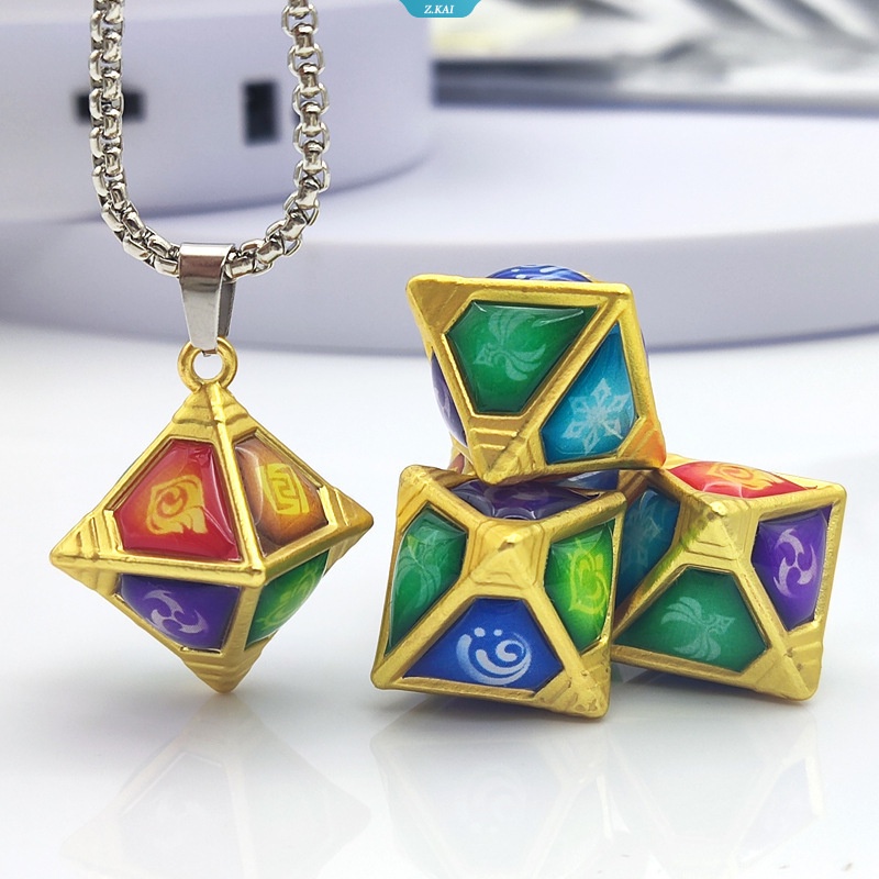 Game Genshin Impact Genius Invokasi Mata Dewa Elemen Dadu Cosplay Lucu Liontin Kalung Untuk Wanita Pria Perhiasan Aksesoris [ZK]