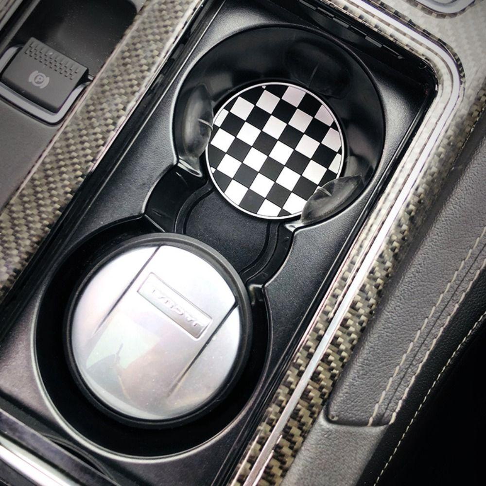 Lanfy Tatakan Gelas Bunga Ornamen Mobil Alas Botol Air Car Mug Coaster Waterproof Houndstooth Anti-Selip Car Water Cup Pad Untuk Interior Mobil