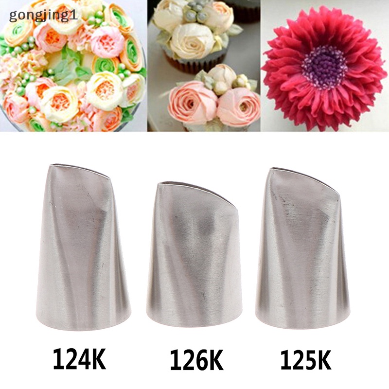 Ggg 3Pcs Aus Kelopak Mawar Icing Piping Nozzle Alat Dekorag Kue Cream Tips ID