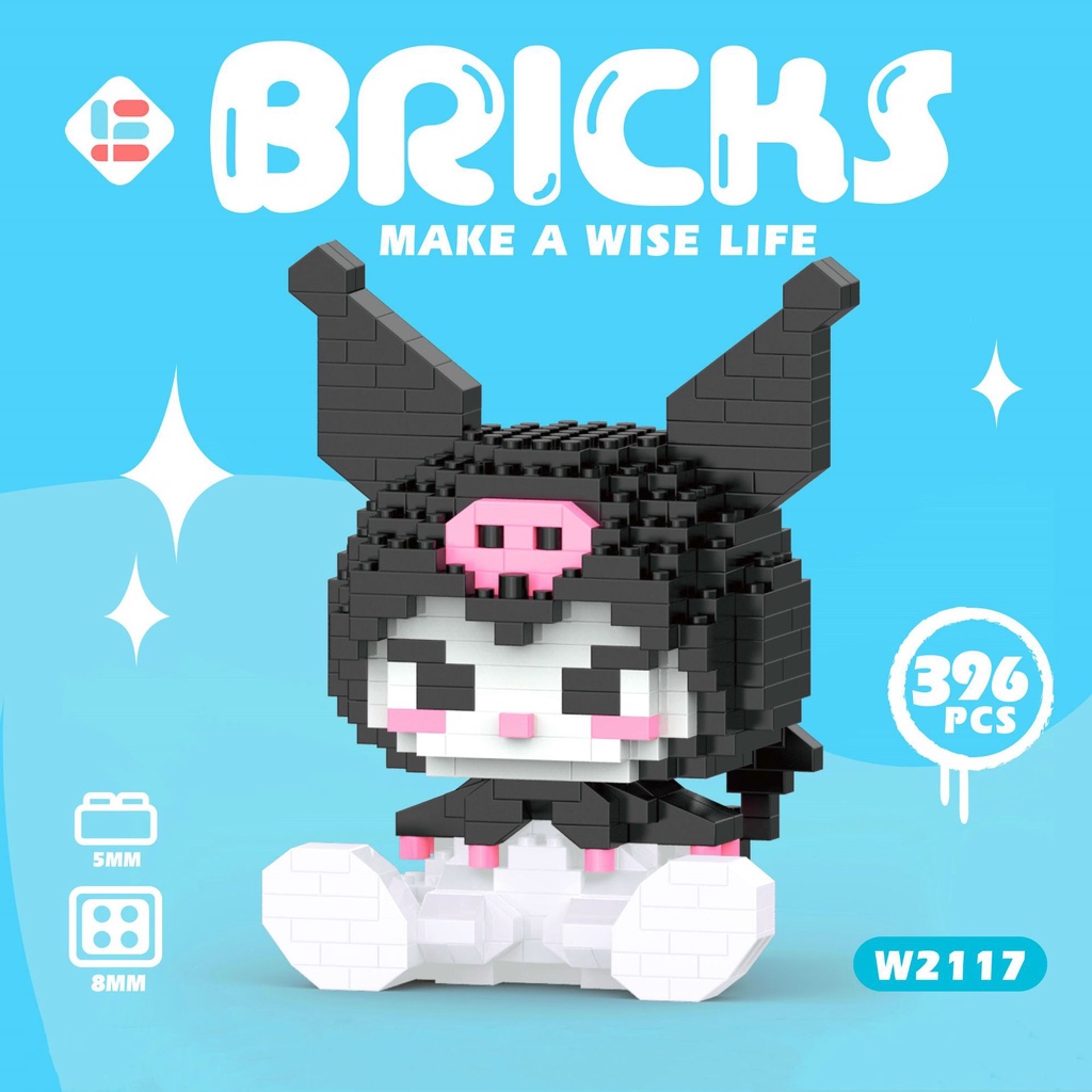 Mainan Balok Susun Sanrio Kuromi Mainan Anak MAinan Edukasi Anak 3D (TheHansCorner)