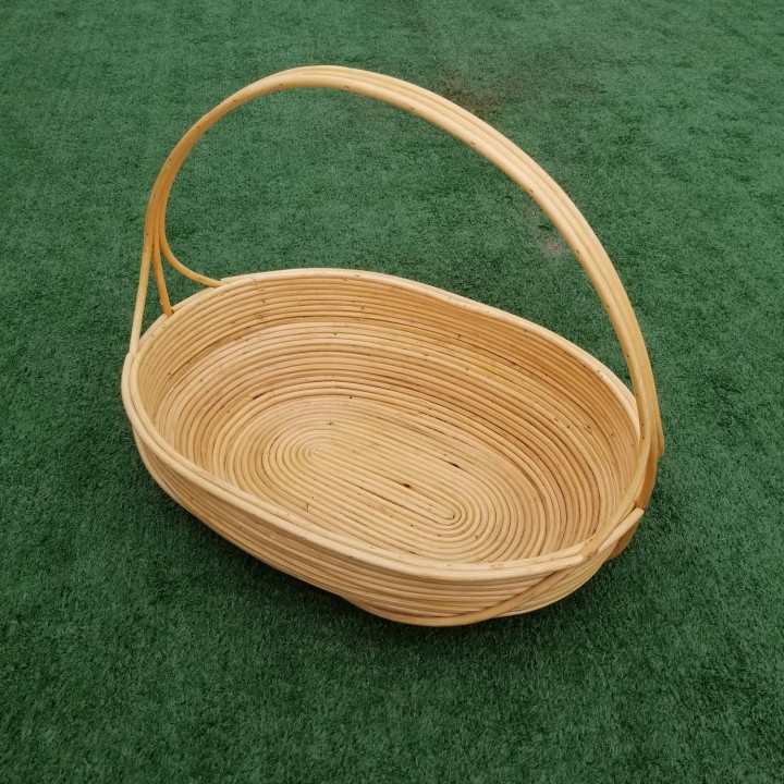 Kerajinan Tangan Rotan - Keranjang Buah Oval Lombok - 44x30x40cm