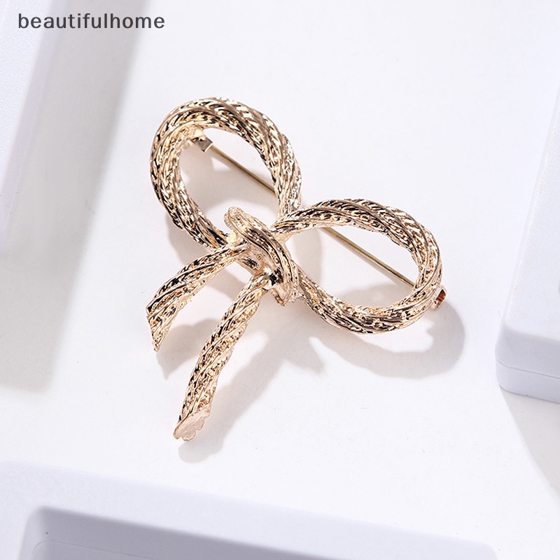 {beautifulhome} Bros Busur Fashion Untuk Wanita Ikatan Simpul Bros Pin Safety Lapel Pin Brooch Aksesoris Perhiasan Pernikahan.