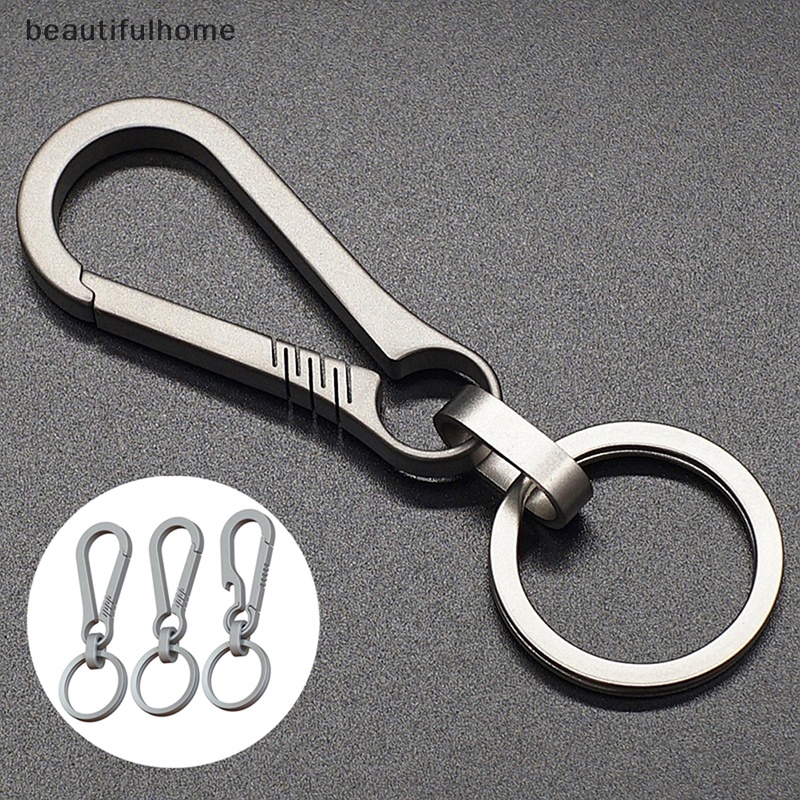 {Cantikrumah} Gesper Titanium Alat Luar Ruangan Titanium Alloy Gantungan Kunci Tiranium Gesper Kunci Gantungan Aksesoris Mobil Gantungan Kunci Liontin Hadiah Untuk Pria.