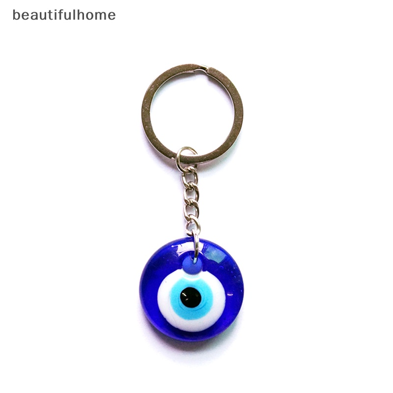 {beautifulhome} Fashion Lucky Turkish Greek Blue Eye Keychain Charm Pendant Gantungan Kunci Hadiah DIY.