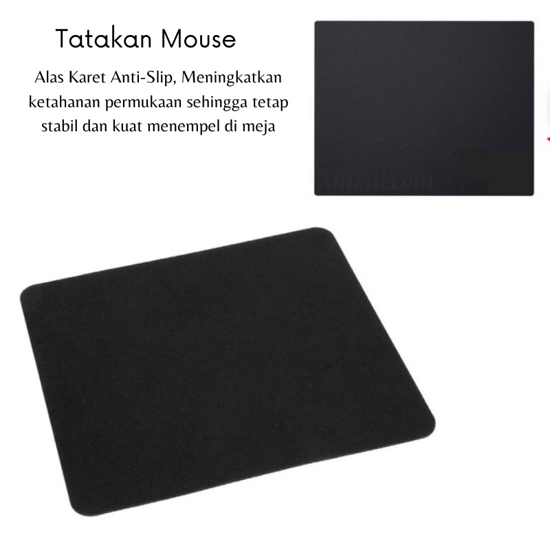 GOS - A114 - Tatakan alas flexible Mouse Pad /  Alas Mouse HITAM POLOS