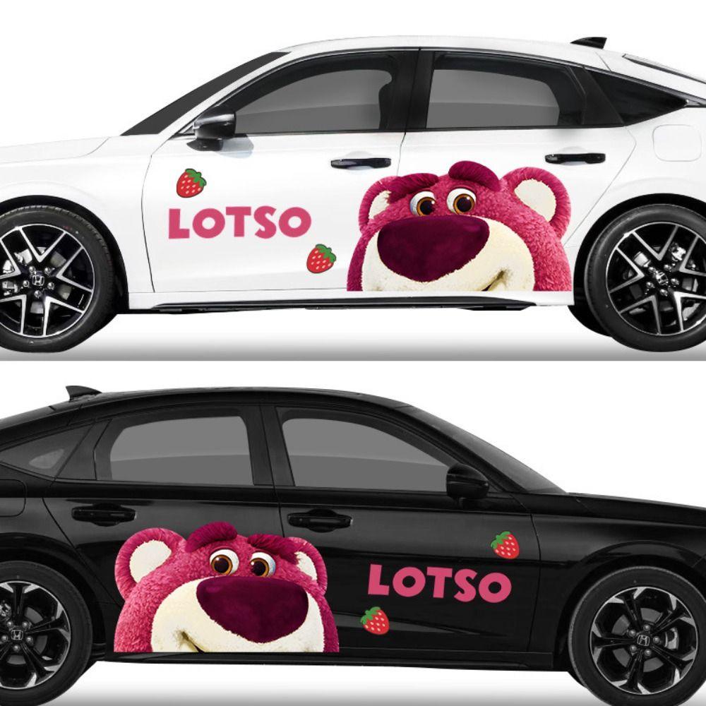 Lanfy Strawberry Bear Stiker Mobil Dekorasi Kartun Aksesoris Gadget Mobil Strawberry Bear Manyo Self Adhesive Strawberry Bear Car Decals Untuk Styling Mobil