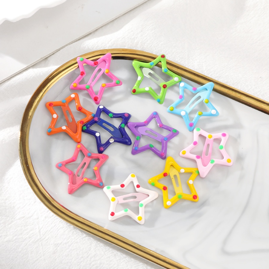 10pcs/set Korea Alloy Pentagram Jepit Rambut Lucu Manis Gadis Hair Clip Side Clip Aksesoris Rambut