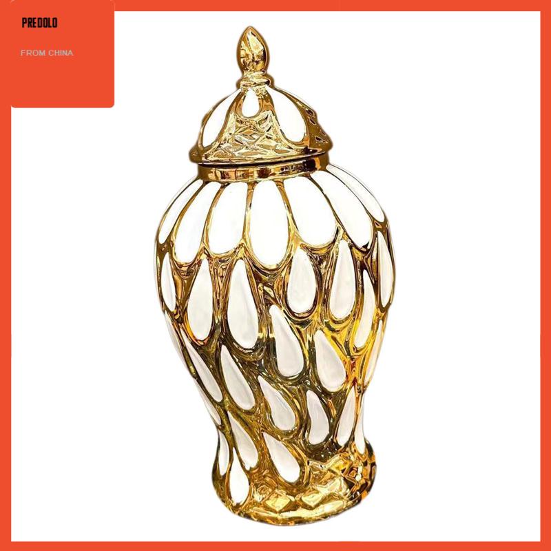 [Predolo] Porcelain Ginger Jar Keramik Vas Bunga Meja Fine Glaze Finish Storage Jars