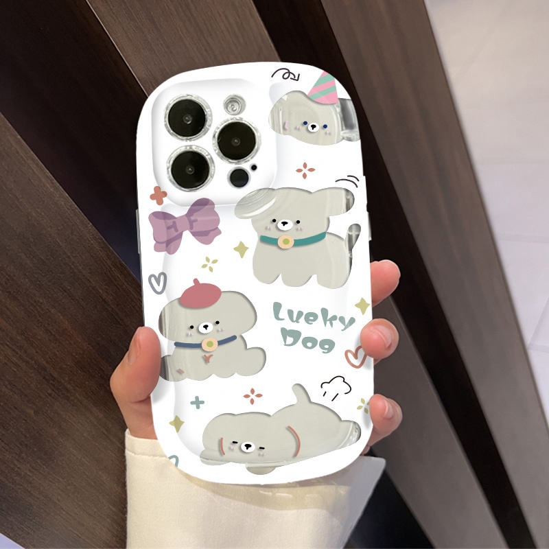 IPHONE Casing Ponsel Transparan Anjing Lucu Kompatibel Untuk Iphone14 13 12 11 Pro Max XS X Xr8 +7Plus Casing Silikon Lembut Shockproof Cover Cell Precticer