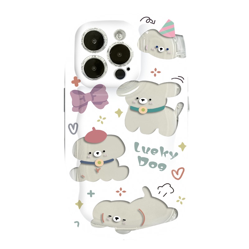 IPHONE Casing Ponsel Transparan Anjing Lucu Kompatibel Untuk Iphone14 13 12 11 Pro Max XS X Xr8 +7Plus Casing Silikon Lembut Shockproof Cover Cell Precticer