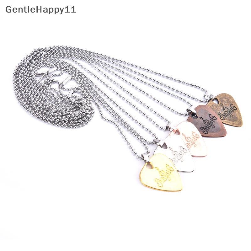 Gentlehappy Kalung Bass Gitar Elektrik Akustik Metal Pick Thin Mediator Pick Dengan Rantai id