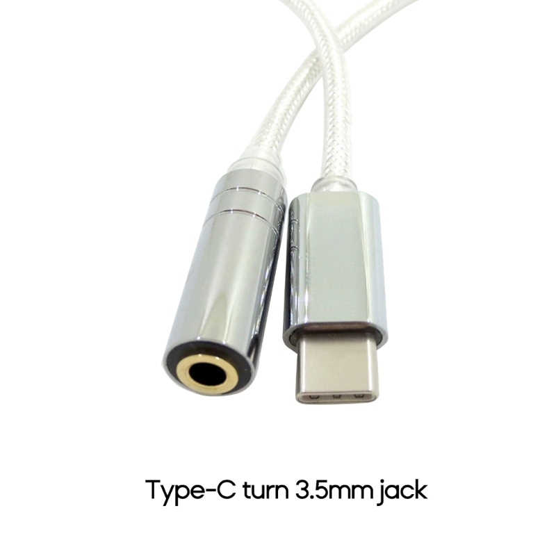 Cre Kabel Adaptor Tipe-C Ke3 5mm 25mm 4 4mm Female Kompatibilitas Mantap Kabel Headphone USB C Fleksibel Replaceme