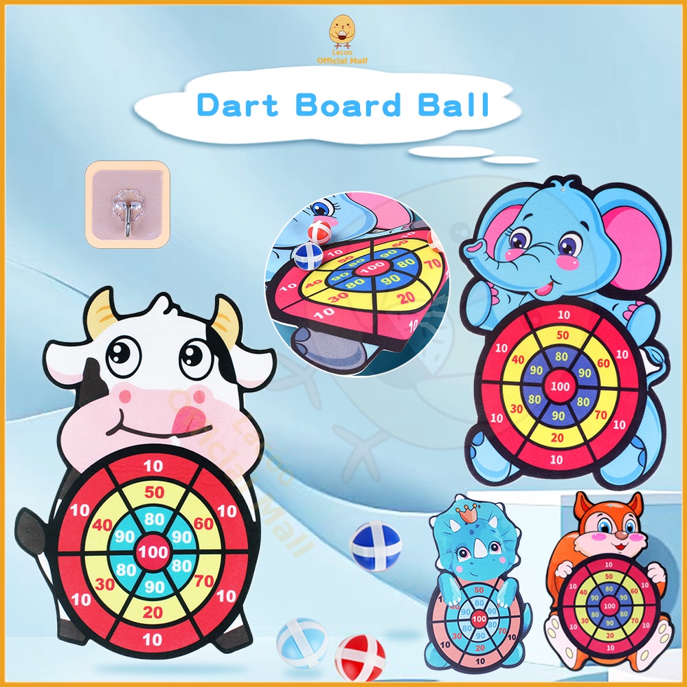 Lacoo Dart board kartun Mainan lempar bola Papan panah Mainan lempar bola tempel