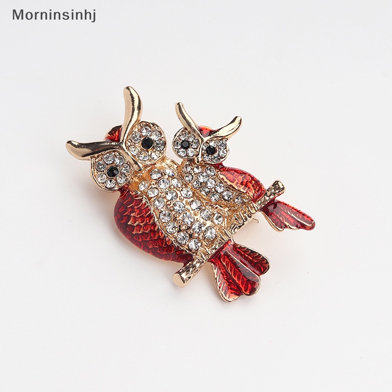 Mornin Owls Bros Hadiah Natal Pin Korsase Dua Owls Pin Jas Retro Bros id