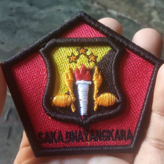 Bordir Badge Saka Bhayangkara Bordir Timbul 3Dbisa pesan satuan