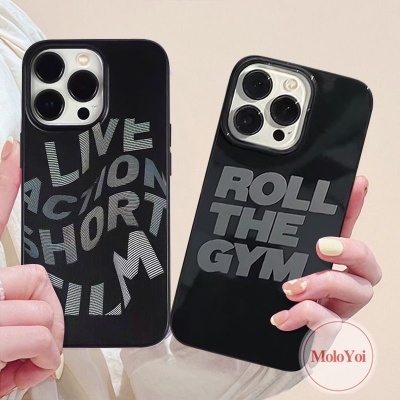 Keren Alfabet Inggris Halus Ponsel Cover Kompatibel Untuk IPhone XR XS X Max11 13 Pro Max8 7 Plus 12 14 Pro Max SE 2020kreativa Roll The Gym Glossy Soft TPU Shockproof Black Case