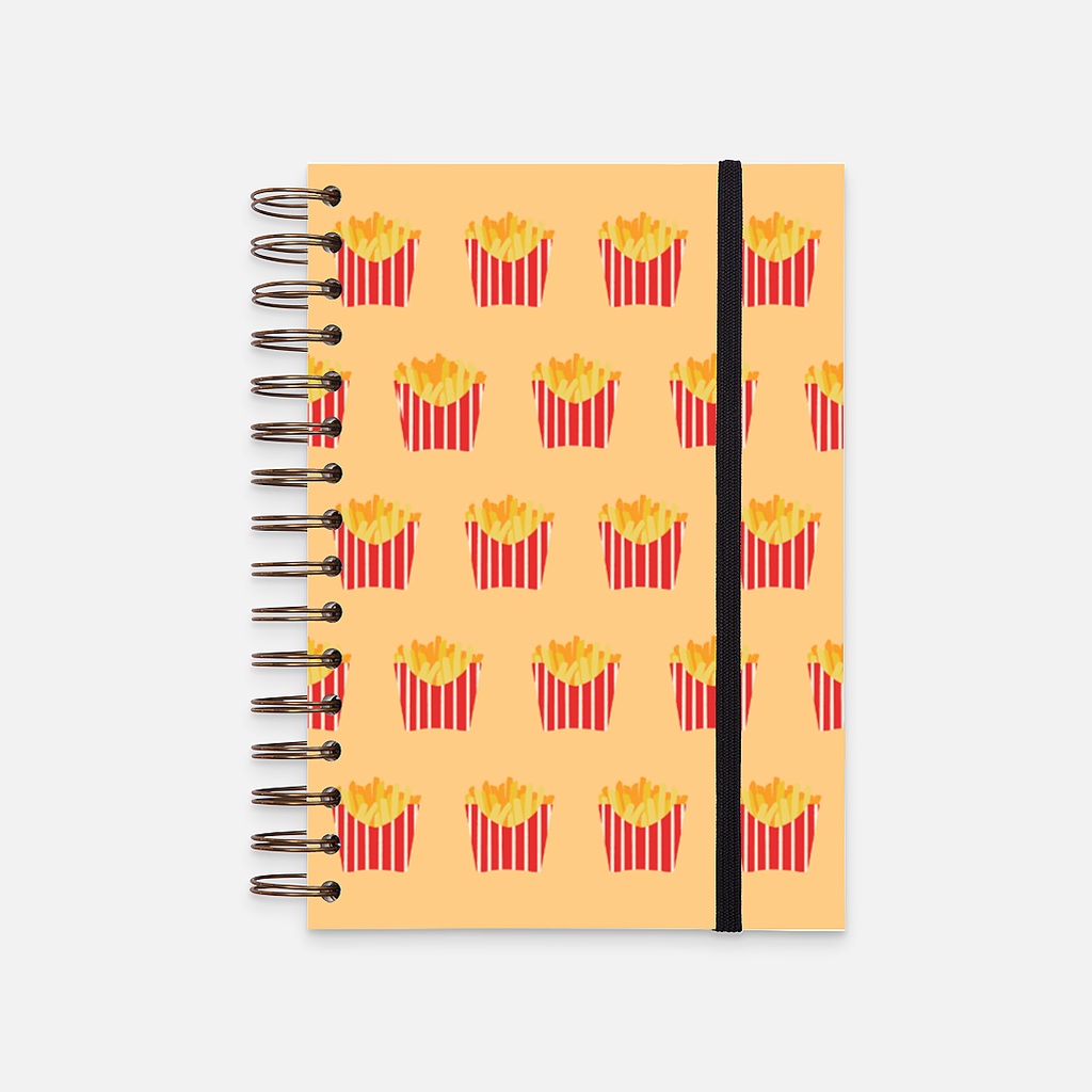 

Hard Cover Notebook dengan ilustrasi kentang goreng lucu