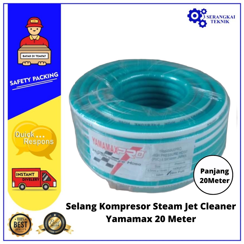 Selang Kompresor Angin YAMAMAX PRO 20METER Selang Steam Jet Cleaner