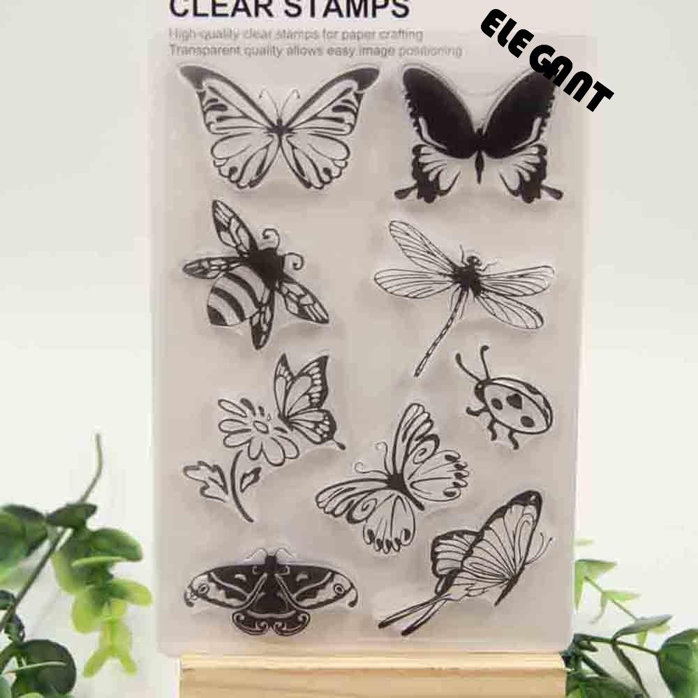 【 ELEGANT 】 Butterfly and Bee 1lembar Dragonfly Ladybug Photo Card Kerajinan Scrapbooking