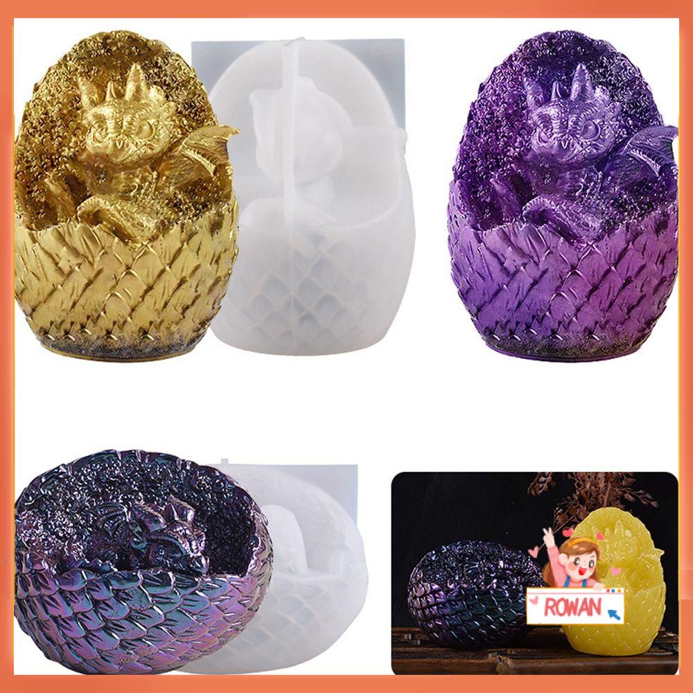 R-FLOWER Cetakan Silikon Telur Naga Ornamen 3D Alat Membuat Perhiasan Silicone Mould