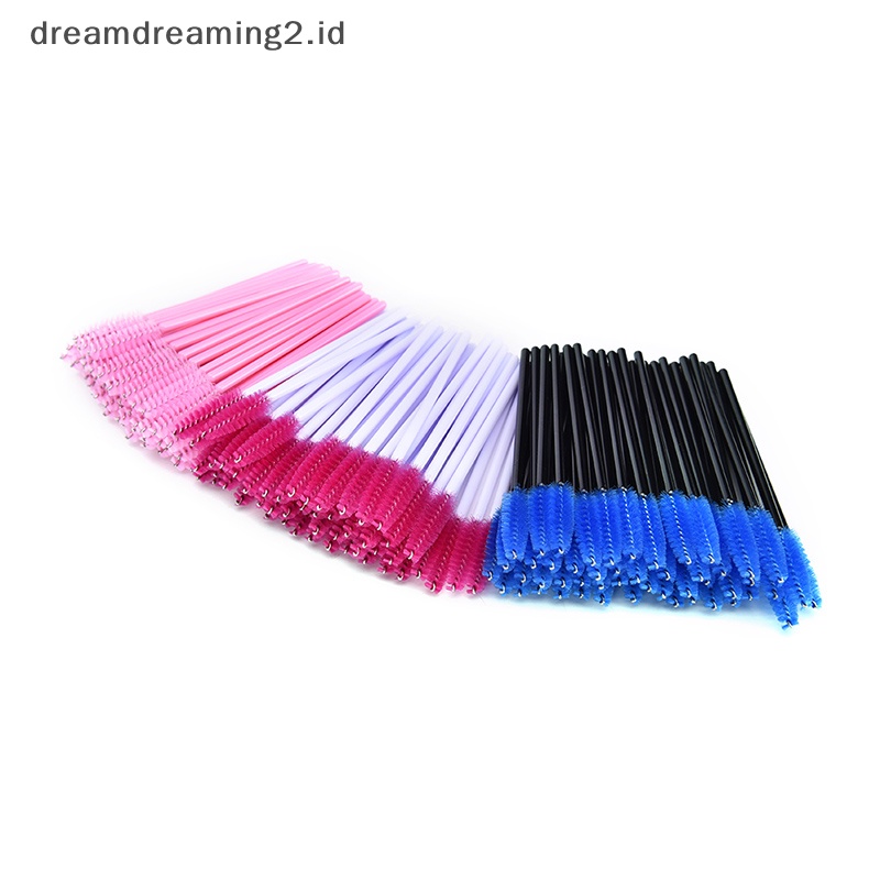 (drea) 50pcs Disposable Eyelash Brush Alat Makeup Kosmetik Maskara Wands Aplicator,//