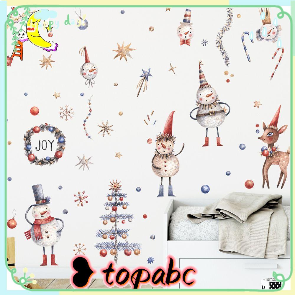 TOP Stiker Dinding Dekorasi Rumah DIY Mural Natal Poster Pintu Merry Christmas Wall Decals