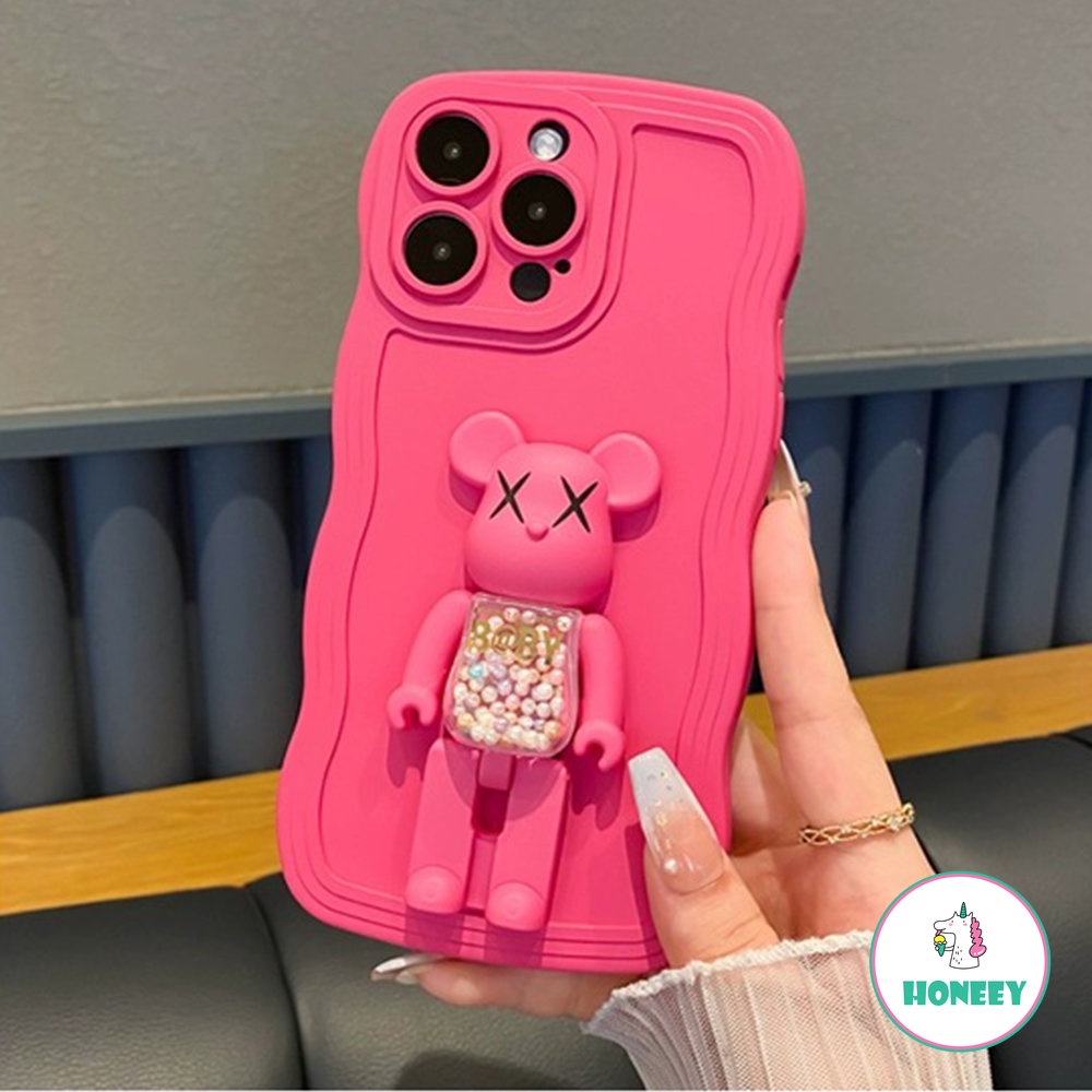 Fashion Permen Warna Kaws Stand Phone Case Kompatibel Untuk iPhone 14 Pro Max13 12 11 Pro Max Case iPhone XR Warna-Warni Sarung Hp