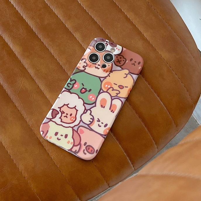 Brown Sheep Cartoon Soft TPU Case iP iPhone 6 6S 7 8 14 + Plus SE 2020 2022 X XR XS Max 11 12 13 Pro Max FTD Casing Apple