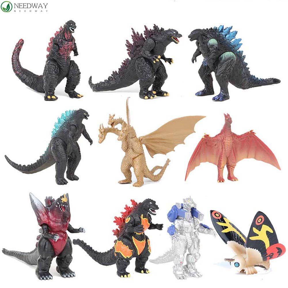 NEEDWAY Godzilla Action Figure Kid Hadiah Patung PVC Dinosaurus Desktop Ornamen Model Mainan Triceratops Dekorasi Anime Figurine