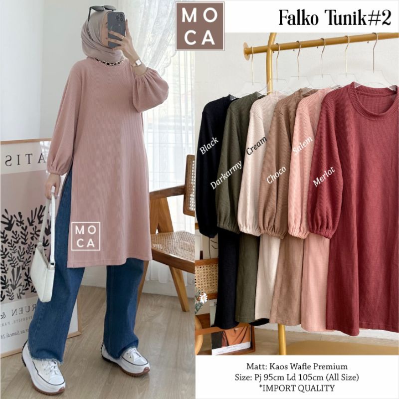 FALKO TUNIK #2 ORI MOCA | Ld105 Kaos Wafle Premium