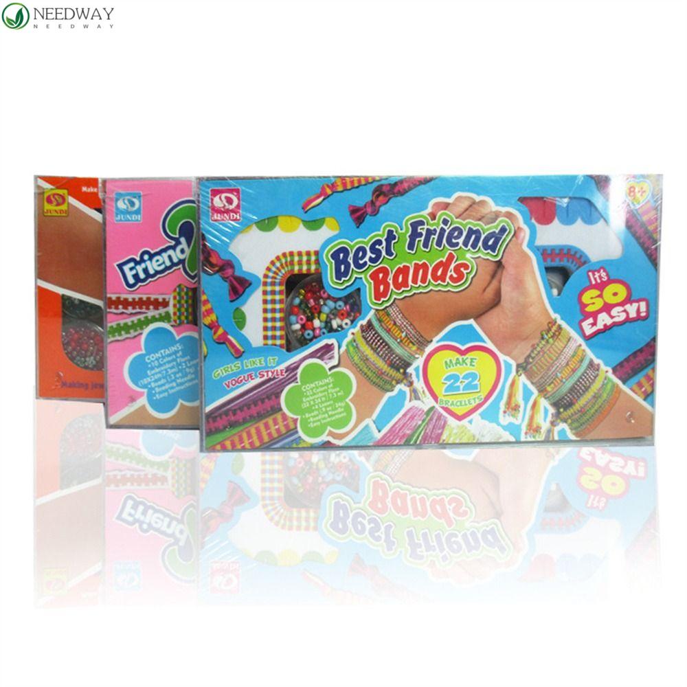 NEEDWAY Needway Gelang Membuat Kit Gadis Hadiah Hadiah Hadiah Natal 5-12 Tahun Kerajinan Tangan Kit DIY Craft Kirls DIY Mainan Persahabatan Craft Kit