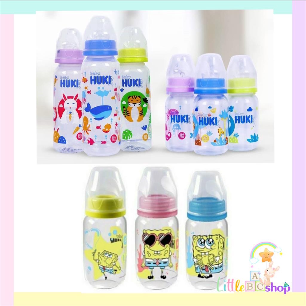 Huki Botol Susu 120ml 240ml / Baby Huki Bottle Susu Slim Neck