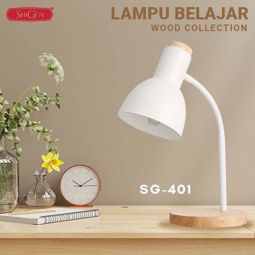 Lampu Baca LED Meja Belajar Model Klasik Nordic Wood Collection MAX Daya 40W