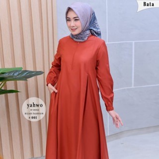 Termurah gamis wanita/gamis busuy & bumil/gamis yahwo original/gamis toyobo - Merah bata, M
