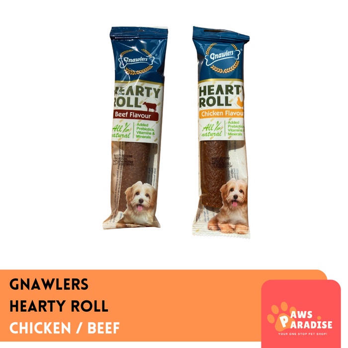 GNAWLERS Hearty Roll Snack 40gr Snack Anjing Rasa Chicken / Beef