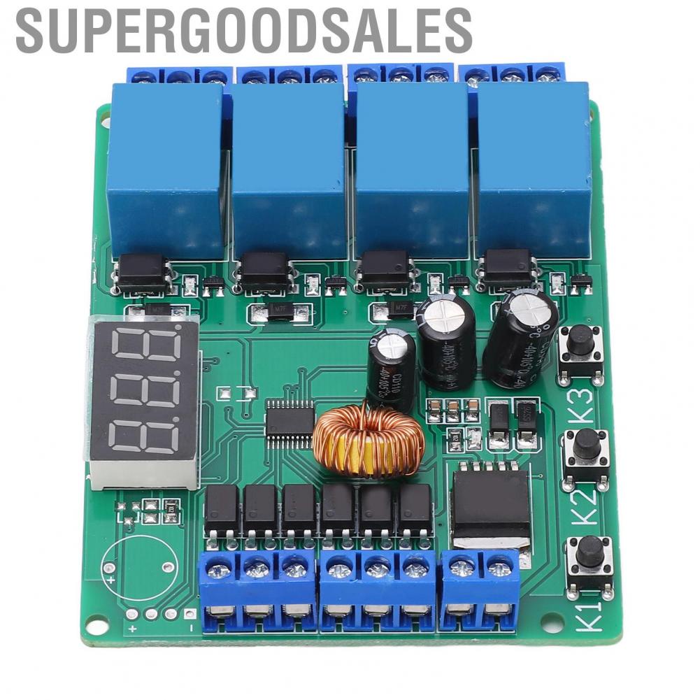 Supergoodsales 4 Way Relay Module  Digital Display PCB Durable Programmable for Circuit